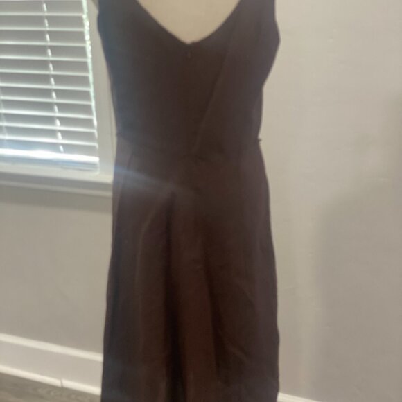 Chocolate Brown Fit & Flare Linen Dress - Picture 8 of 13
